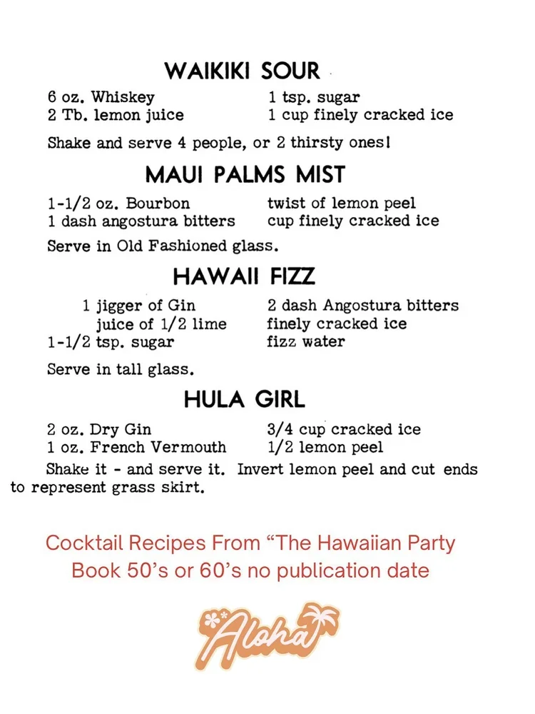 4 aloha drinks