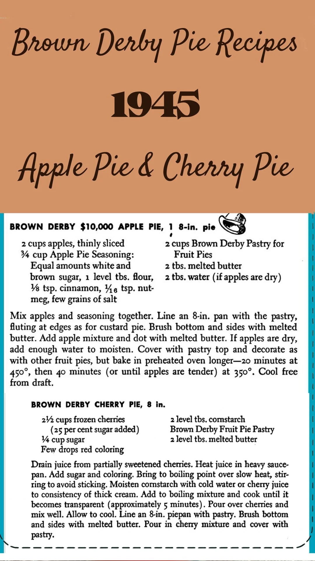 brown derby pie recipes - archival content