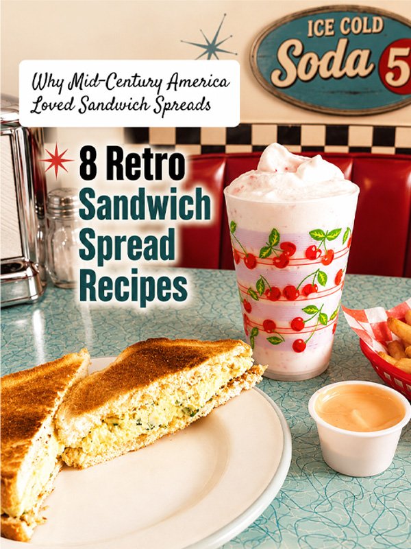 sandwich and shake in a retro background