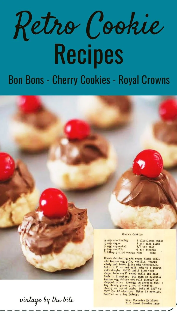 retro cookie recipes bon bons cherry cookies royal crown