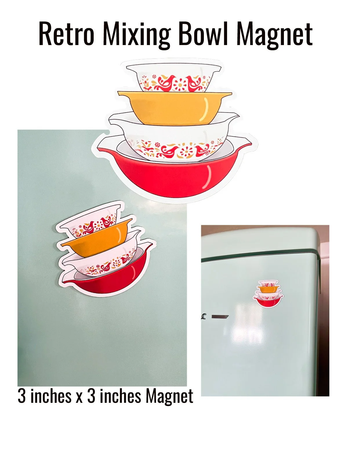 Retro Mixing Bowl Magnet - (Free Shipping)
