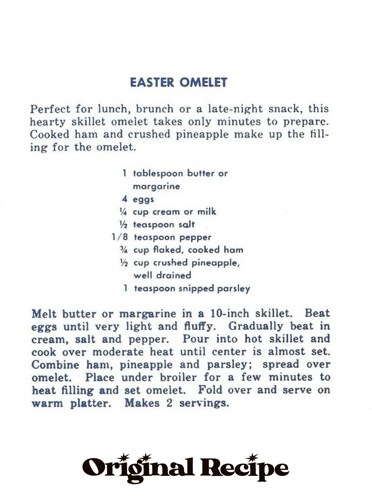 original 1950s recipe