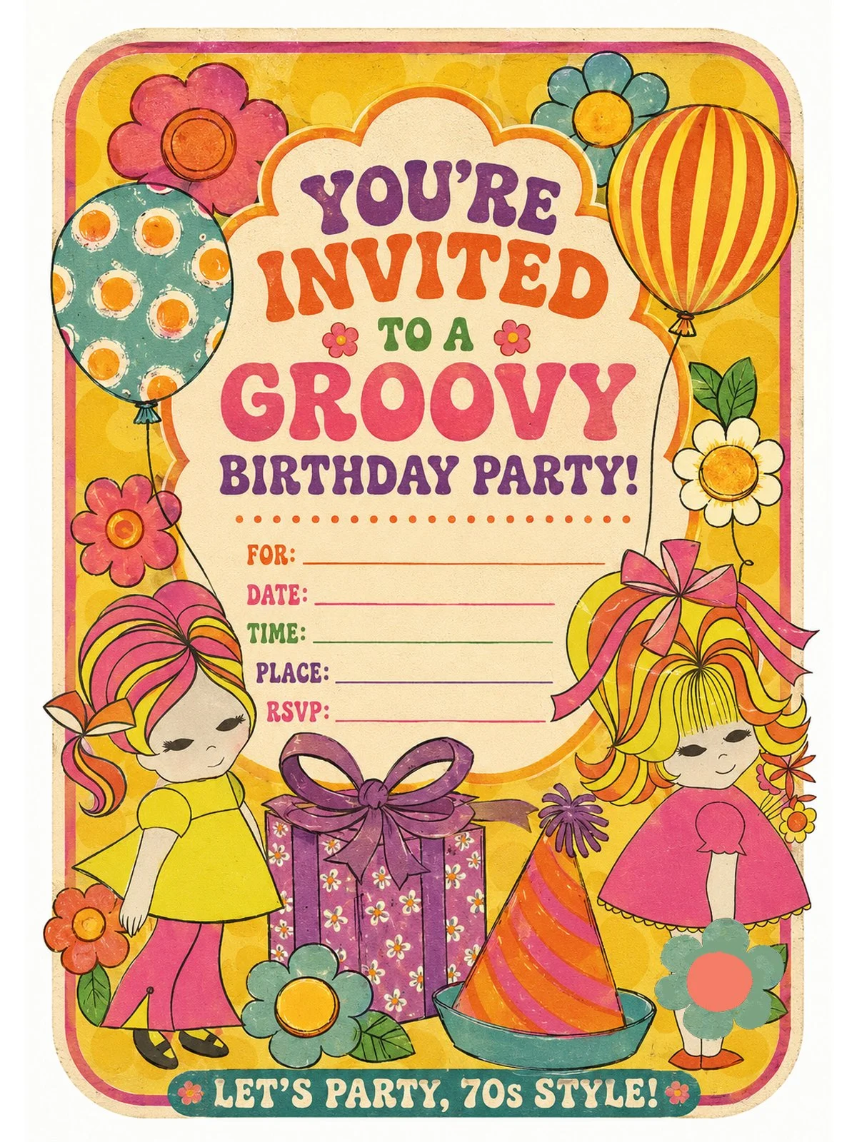 free 1970s invitation