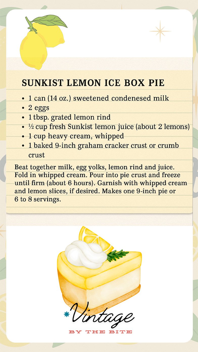 sunkist lemon ice box pie/recipe collecting