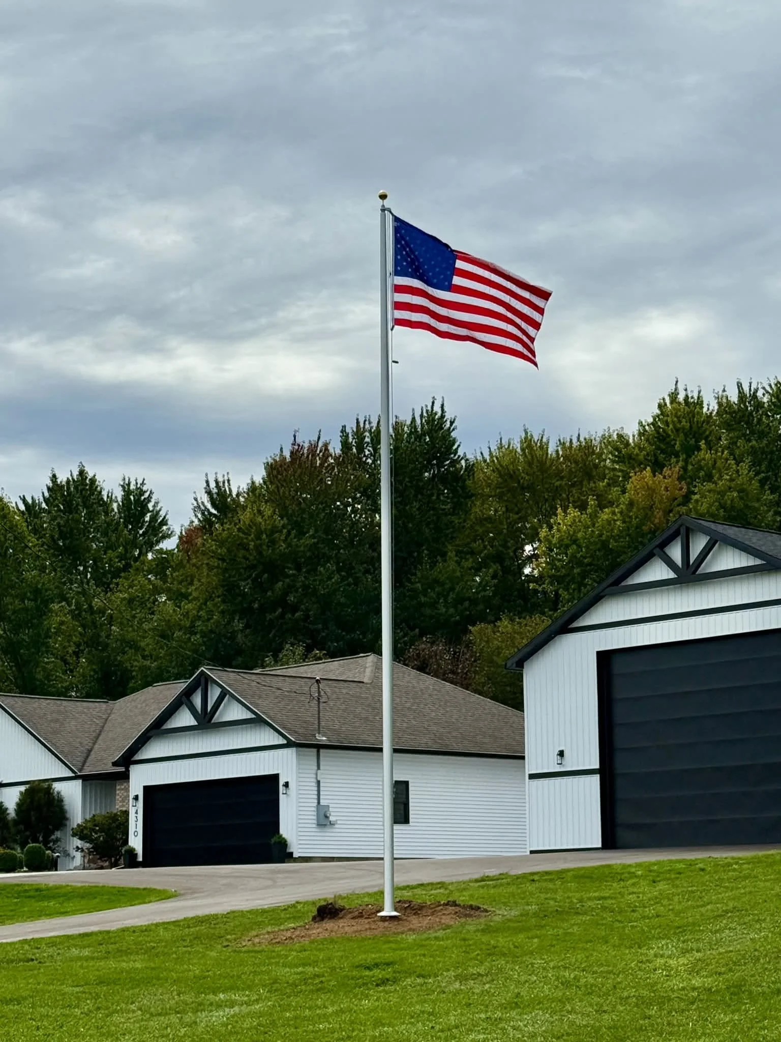 30' External Halyard Flagpole Installed in Byron Center, MI