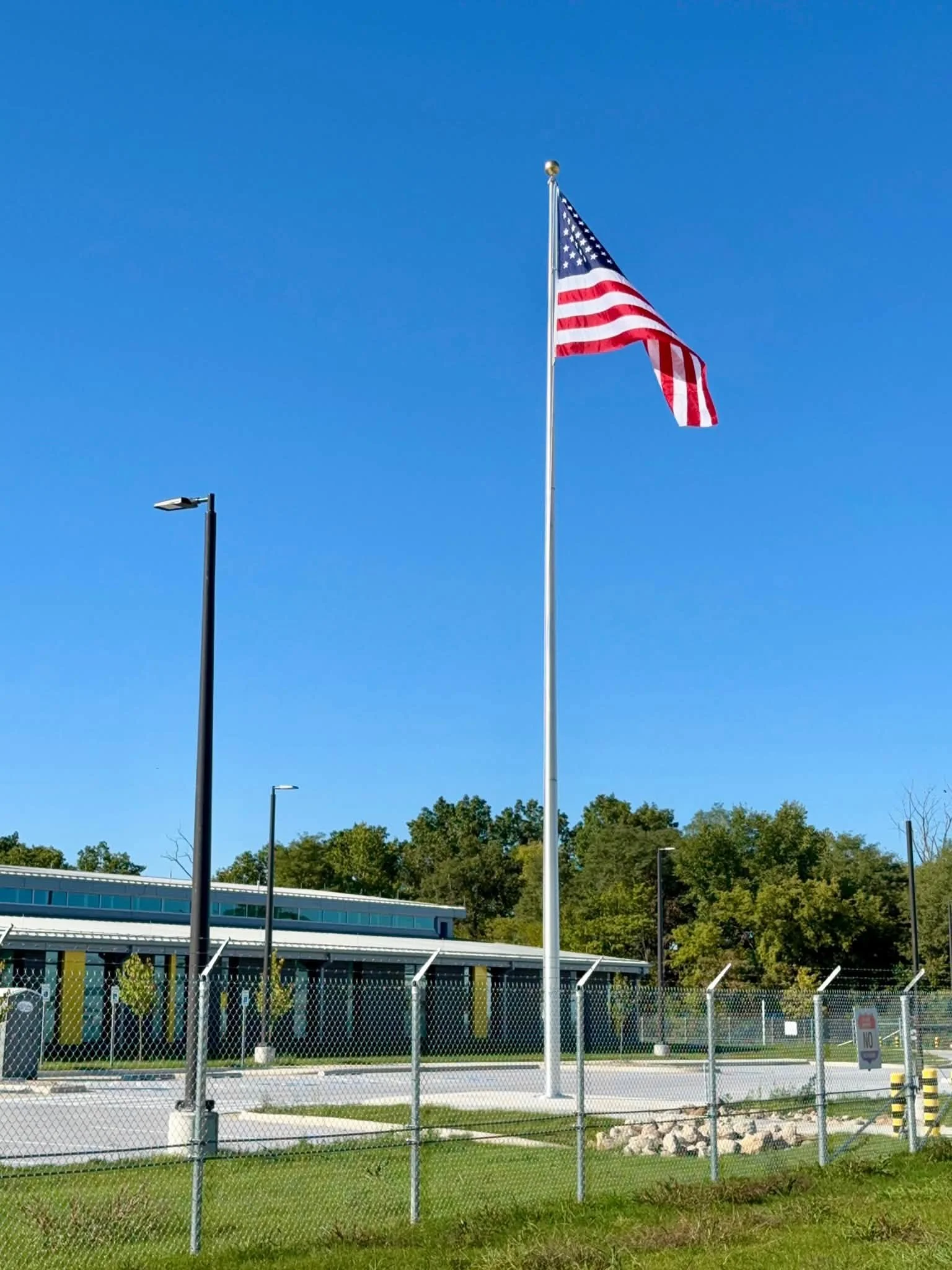 60' External Halyard Flagpole Installed at the Battle Creek Marine Training Base