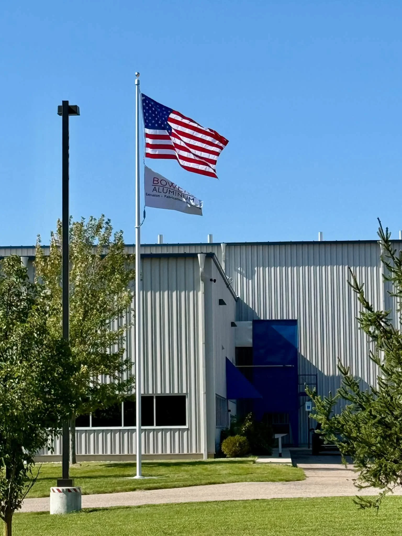35' Clear Anodized Internal Halyard Flagpole Install in Battle Creek, MI