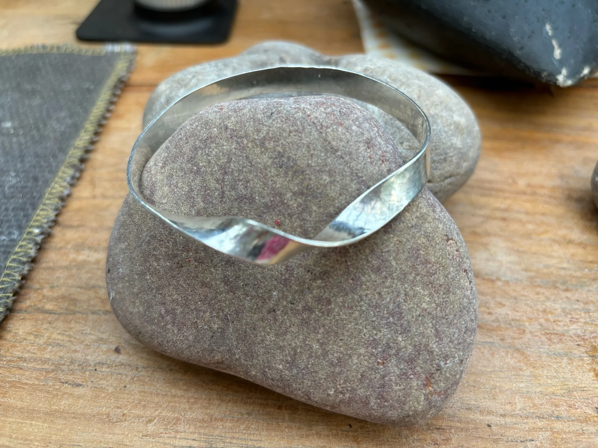 Silver twist bangle