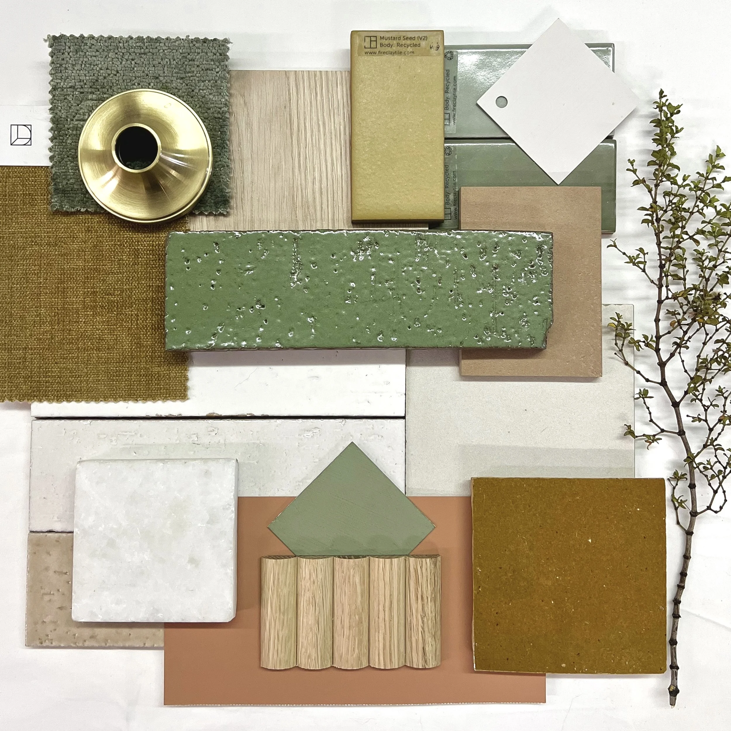 modern color and material palette for desert property by design build studio in california for vacation home design