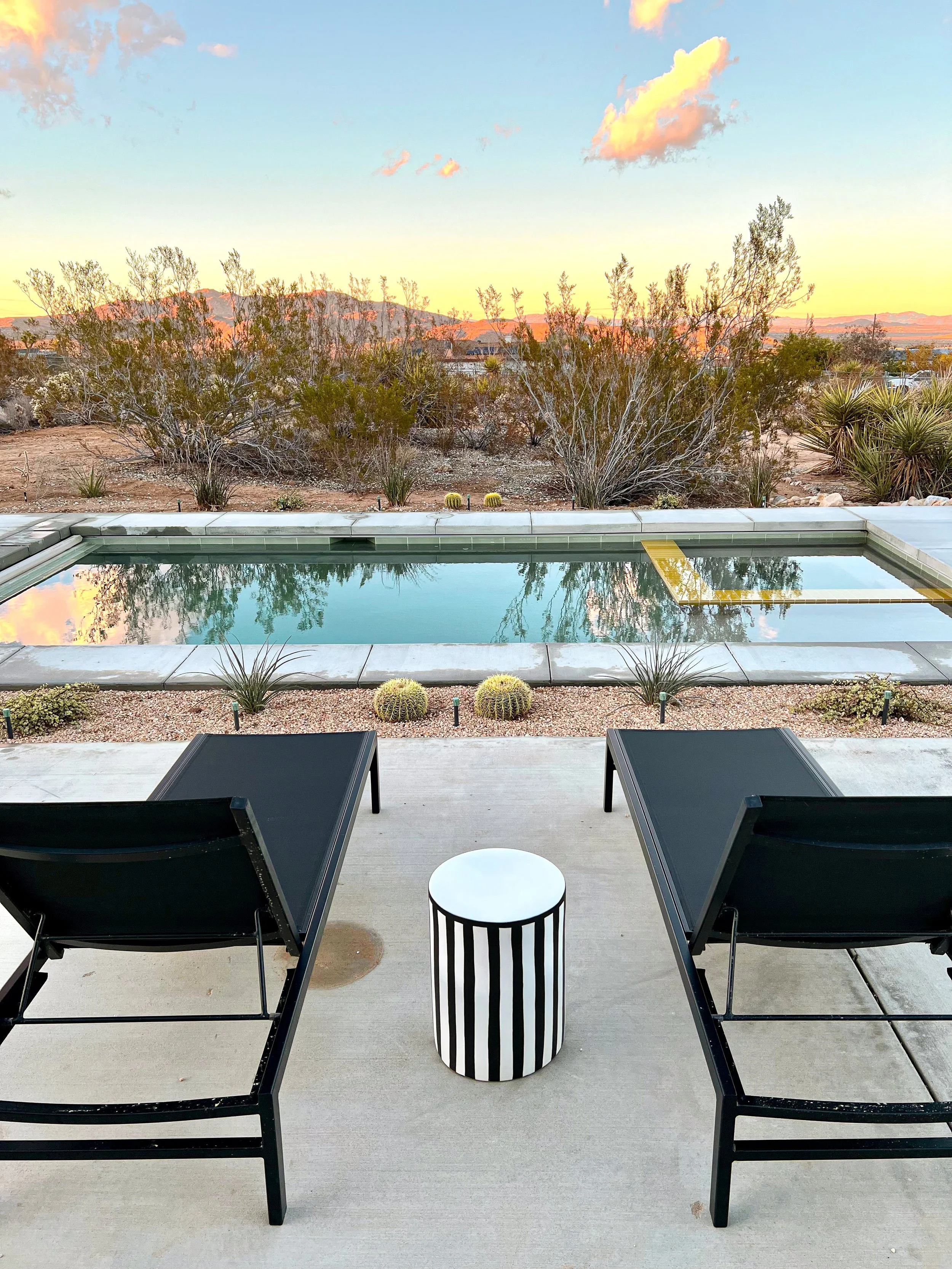 modern desert landscape design build with new pool for joshua tree california property for vacation home design