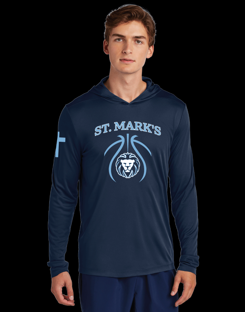 Sport-Tek® Posi-UV® Pro Long Sleeve Hoodie in NAVY