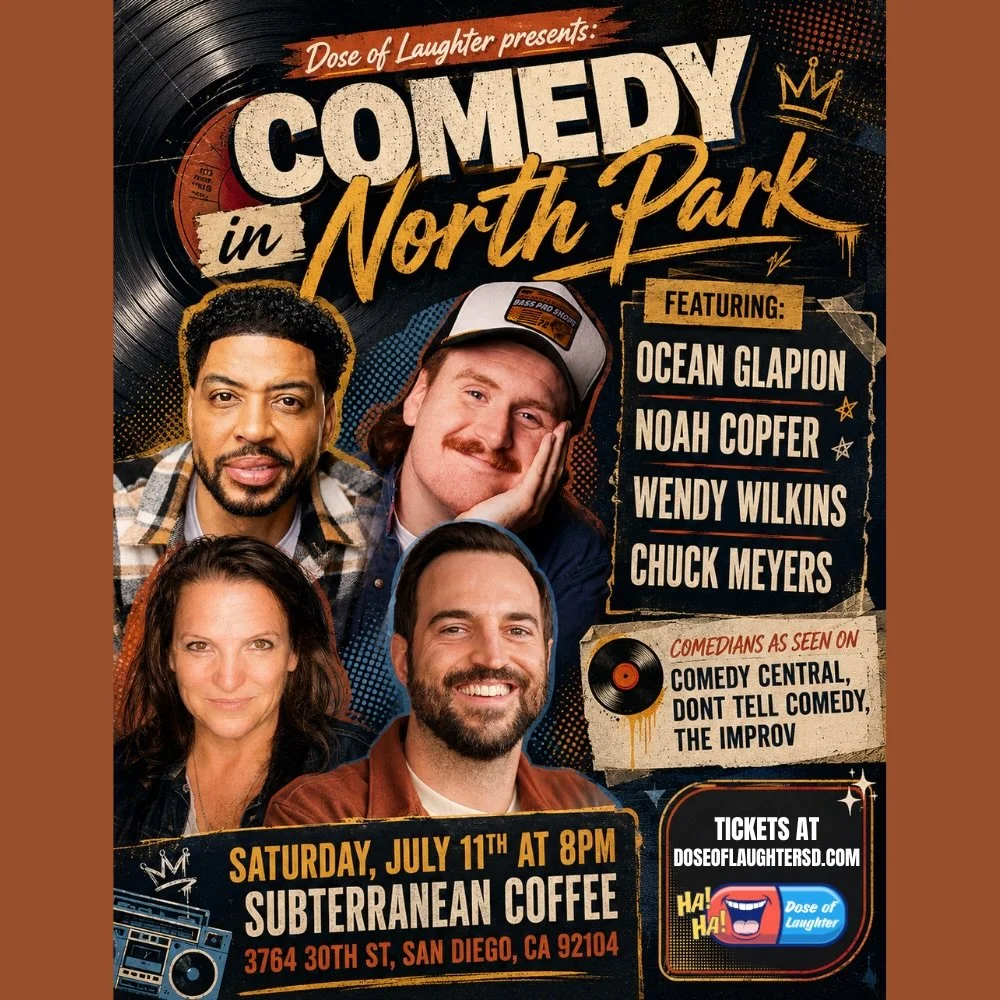 North Park Comedy! 🎤 💥 

Don&rsquo;t miss our next show July 11th at 8pm at @subterranean_northpark in North Park. It&rsquo;s a killer line up and tickets are moving fast. 

Tickets available with link in the bio or go to our website doseoflaughter
