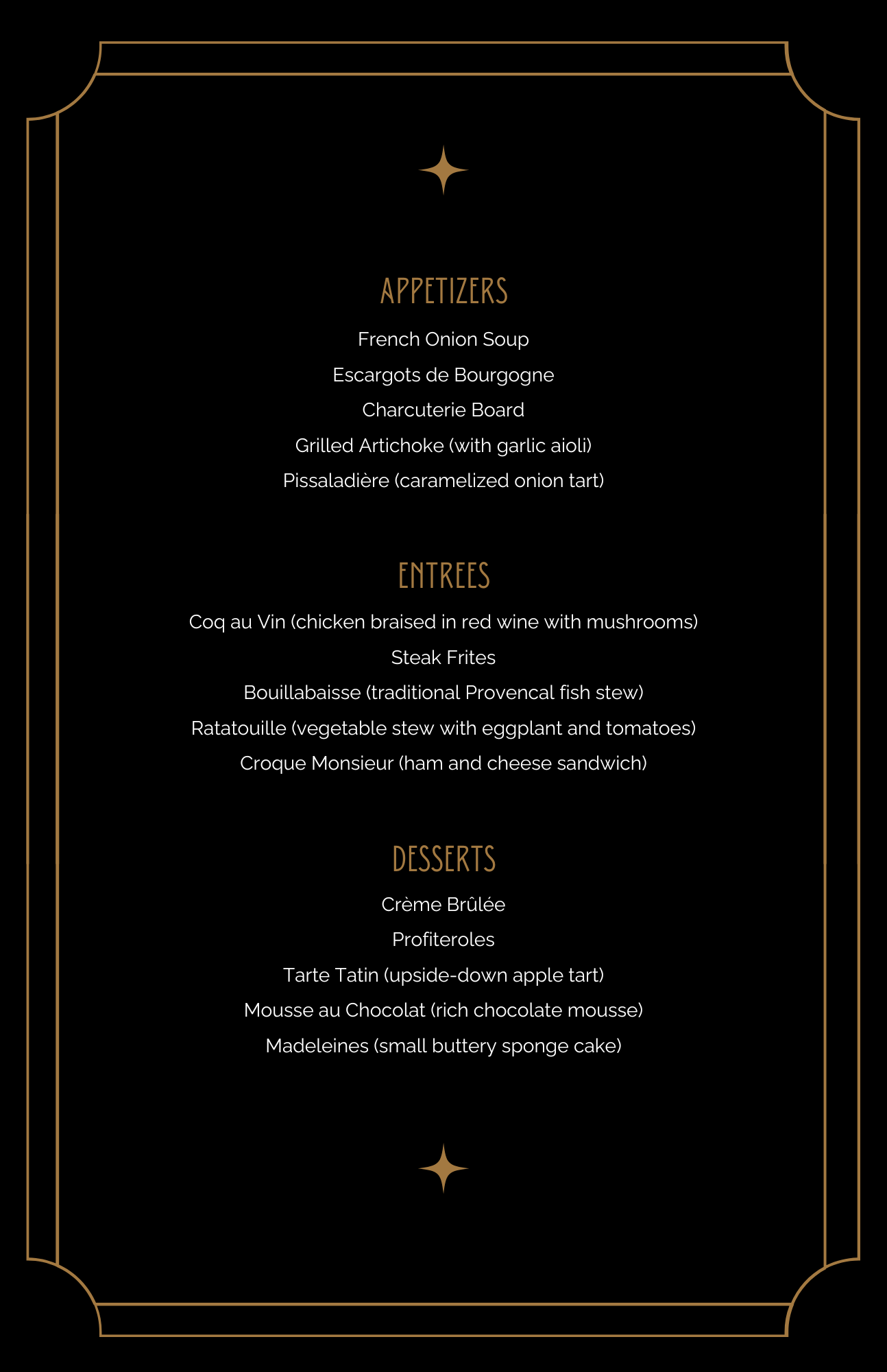 The Velvet Room - Menu Design