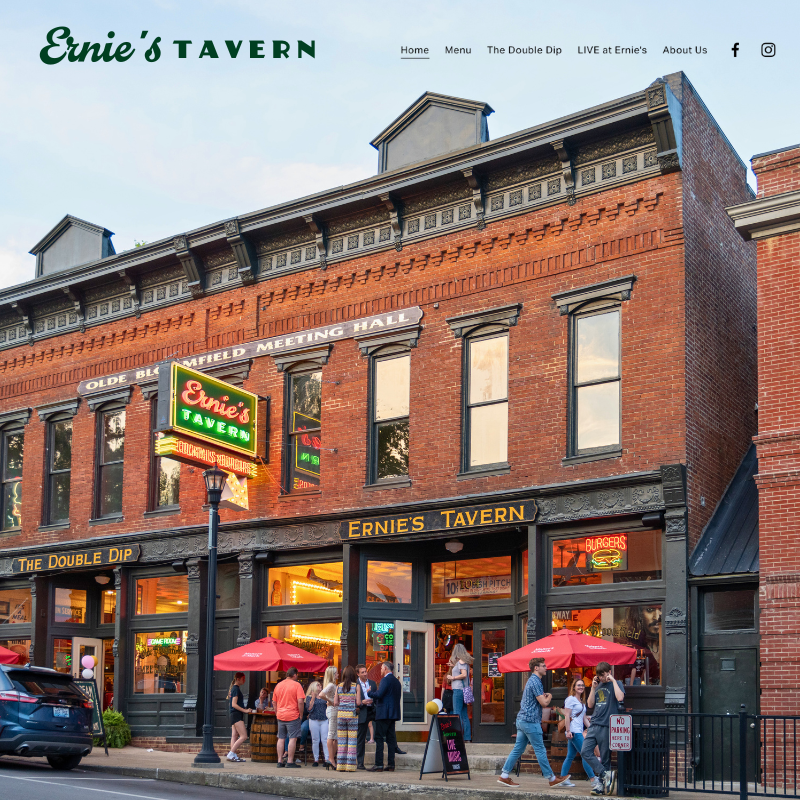 Ernie's Tavern - Website Content and Design