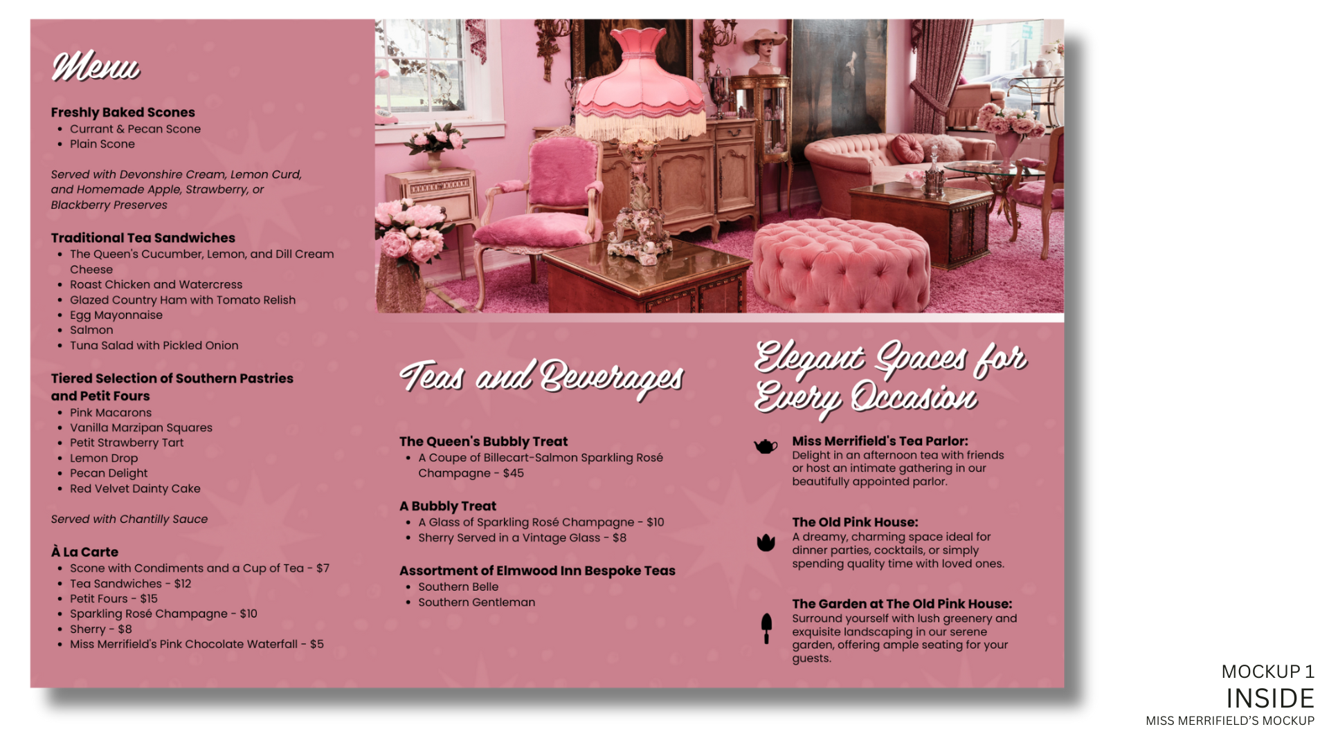 Miss Merrifield's Tea Parlor Brochure Design