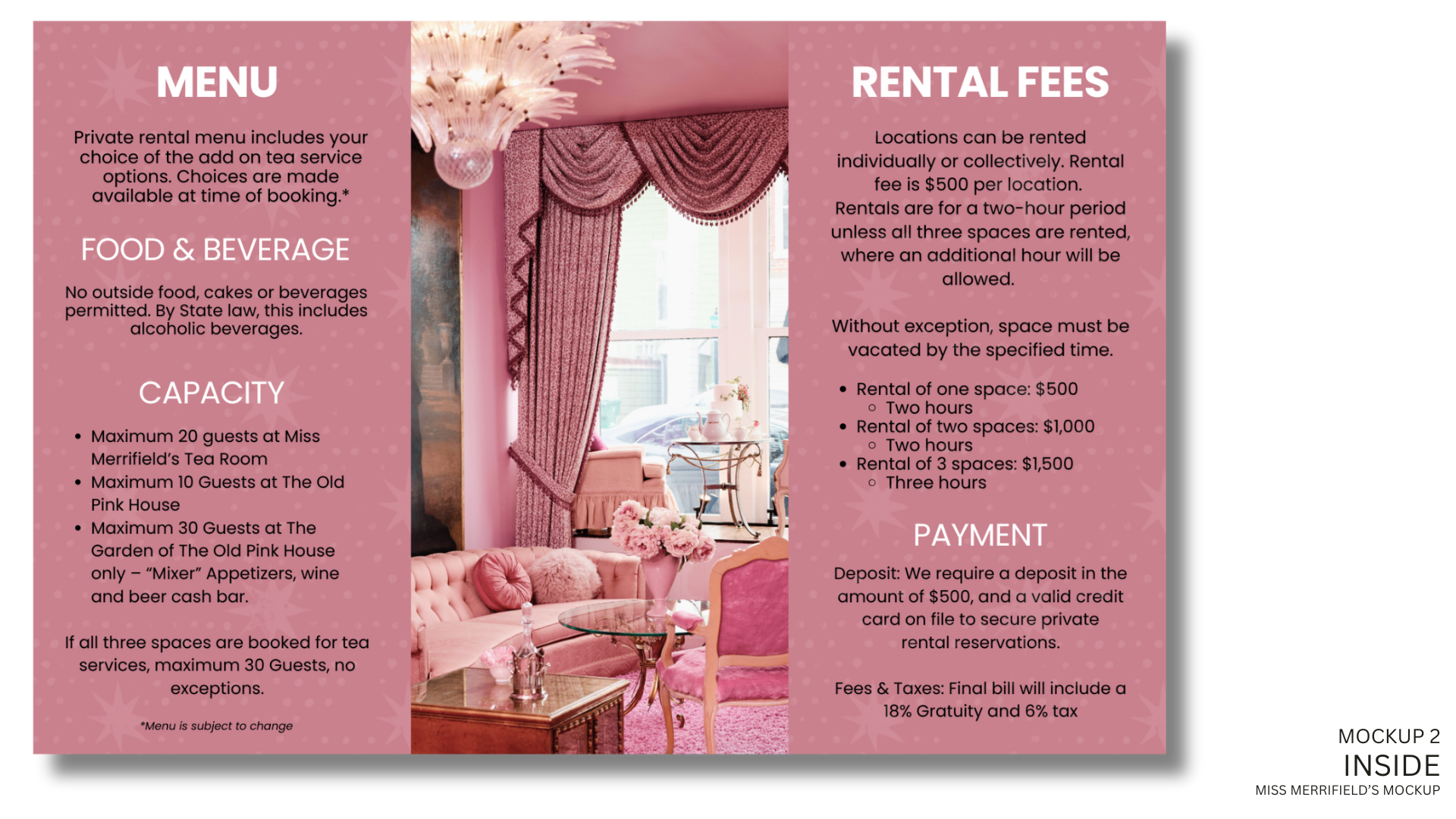 Miss Merrifield's Tea Parlor Brochure Design