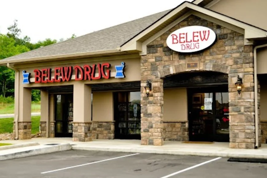 The exterior of Volunteer Hearing in Knoxville, Tennessee, located inside Belew Drug