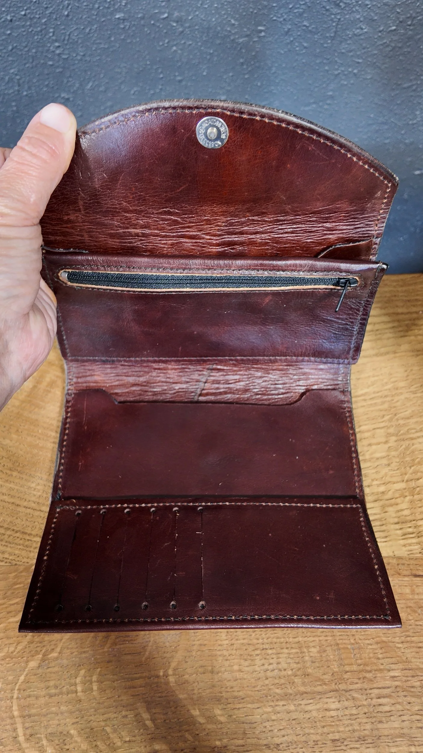 interior women wallet clutch pockets zipper leather