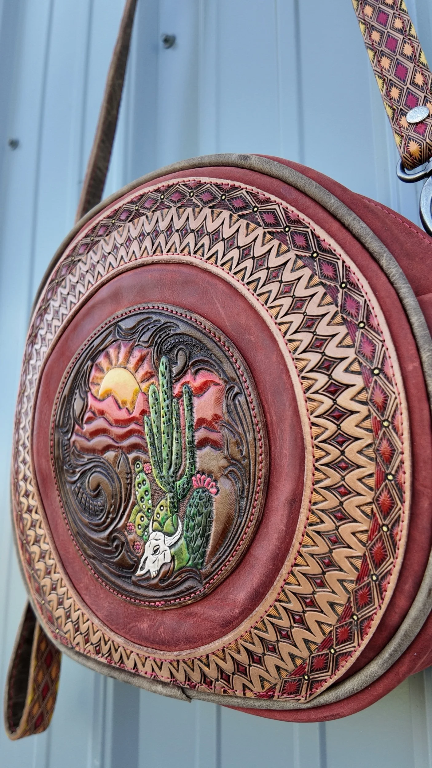 Desert Sunrise Canteen Purse: A Wearable Work of Art