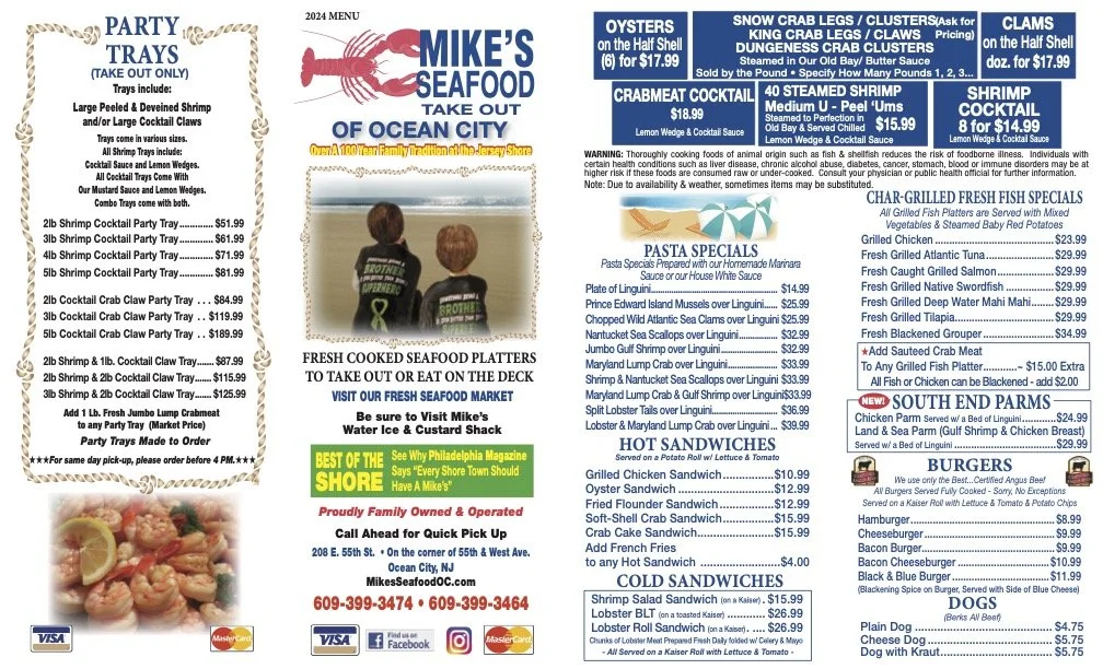 Menu — Mikes Seafood of OC