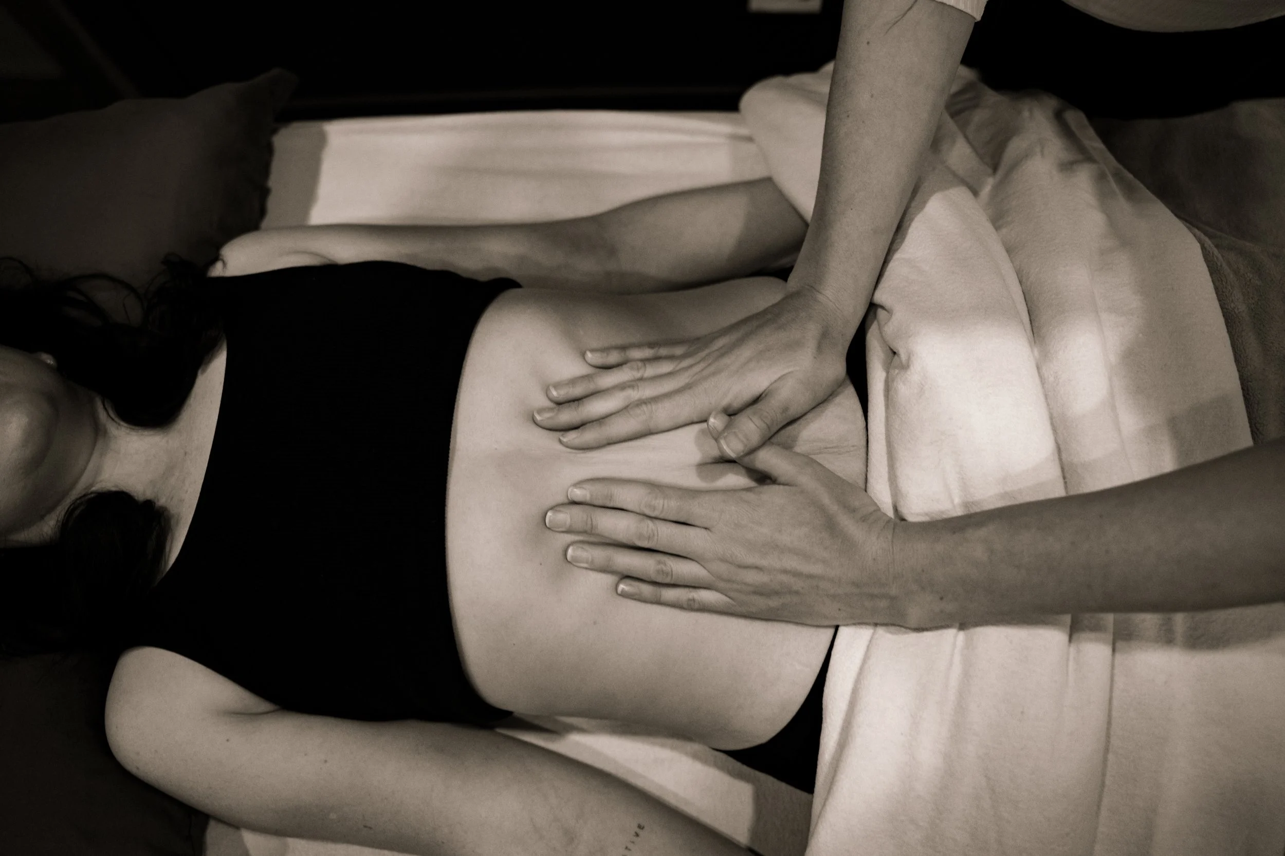 abdominal massage and pelvic floor therapy