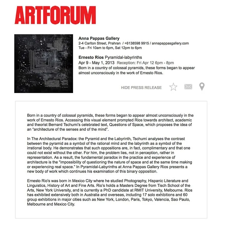 Ernesto Ríos Art Arte Contemporary art mexican art artforum 