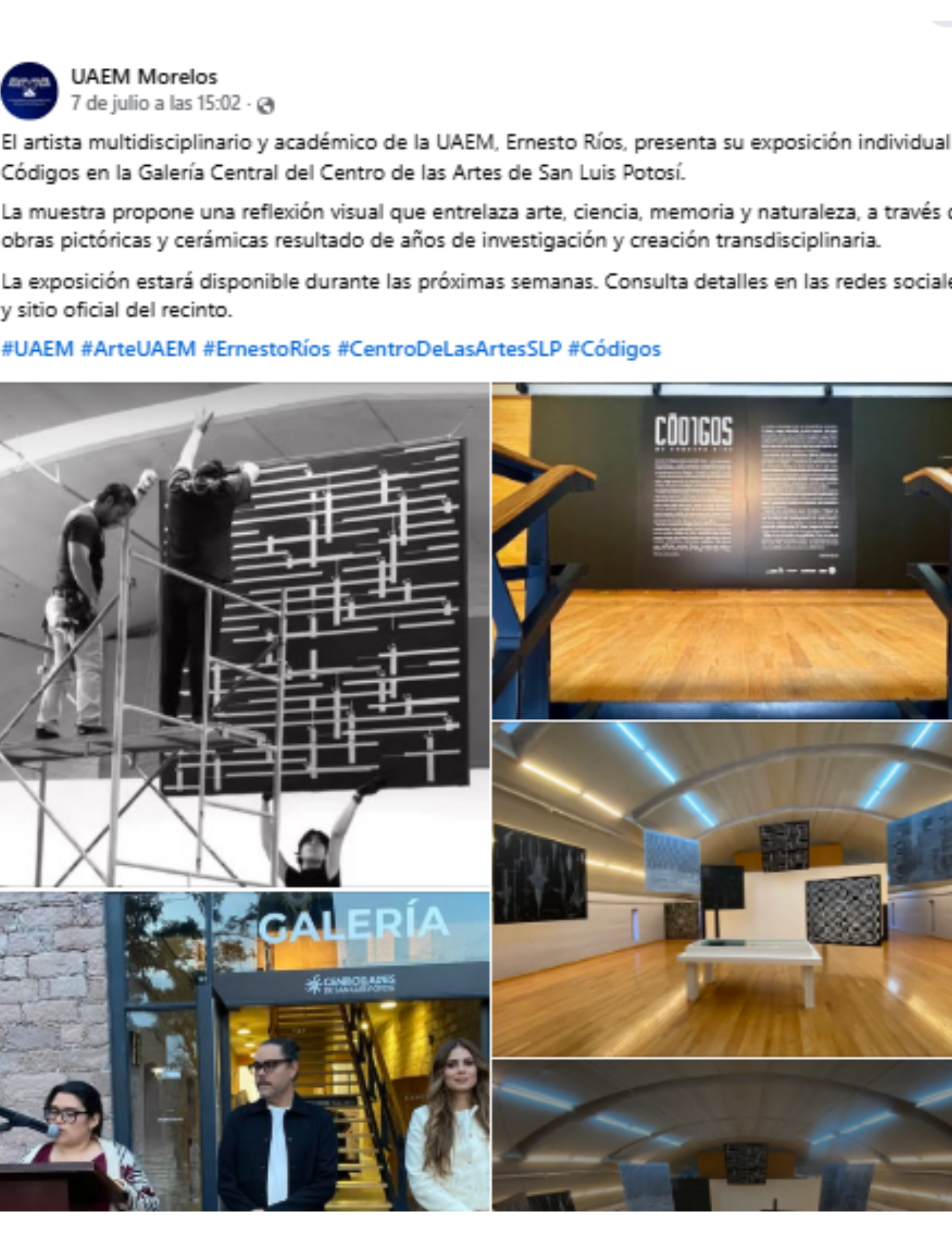 Ernesto Ríos. Códigos. Arte. Art Noticias News. Arte Contemporáneo. Contemporary art.