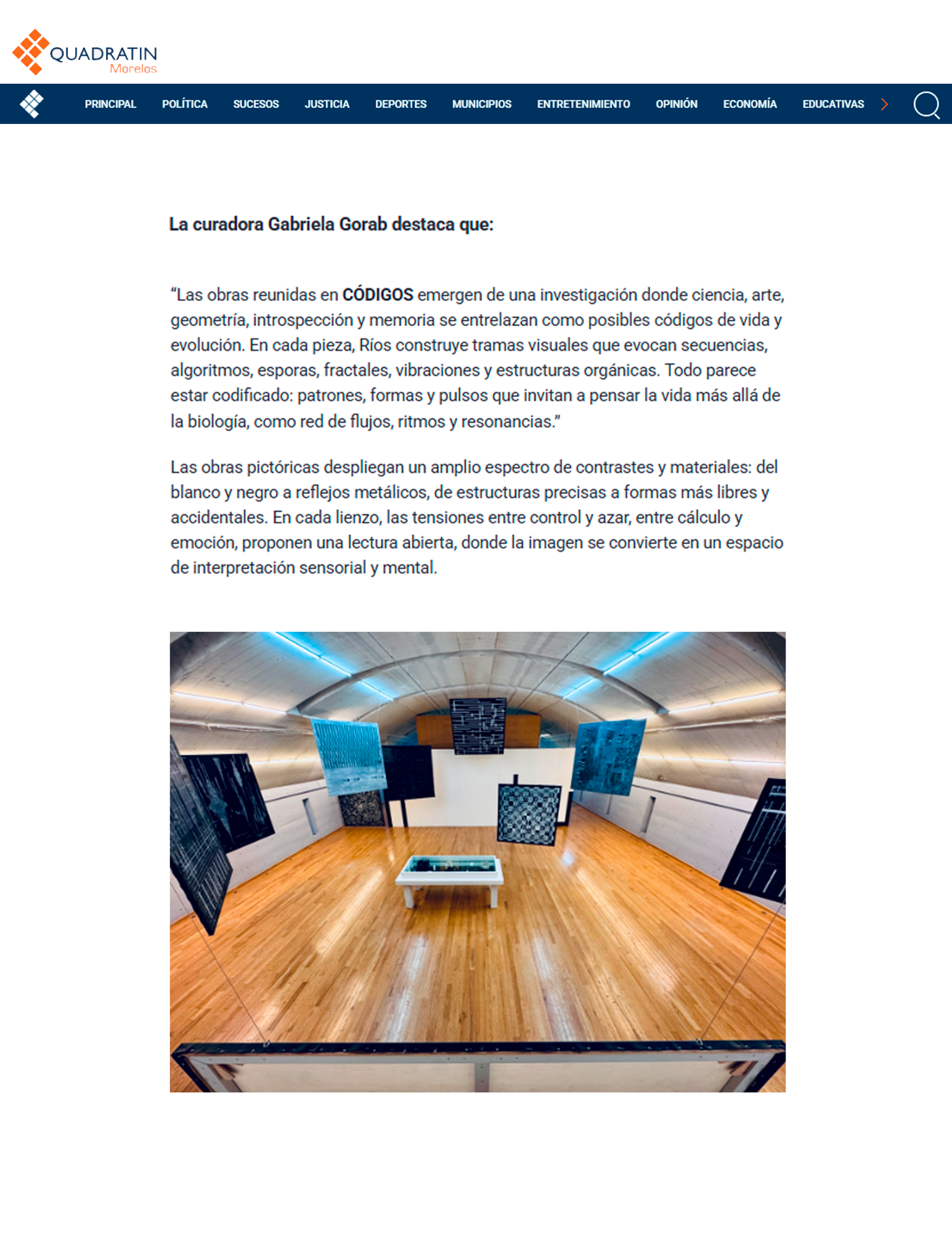 Ernesto Ríos. Códigos. Arte. Art Noticias News. Arte Contemporáneo. Contemporary art.