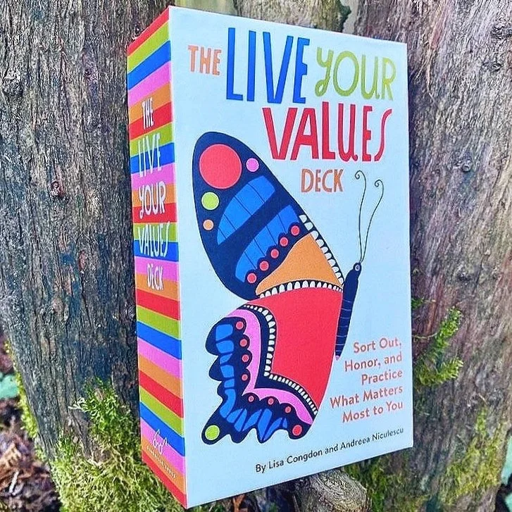 This artful, colorful deck from Lisa Condon and Andreea Niculescu is tangible tool to help identify your core values. I keep the cards that represent my top values displayed on my desk. They are a beautiful reminder of what motivates and defines me, 