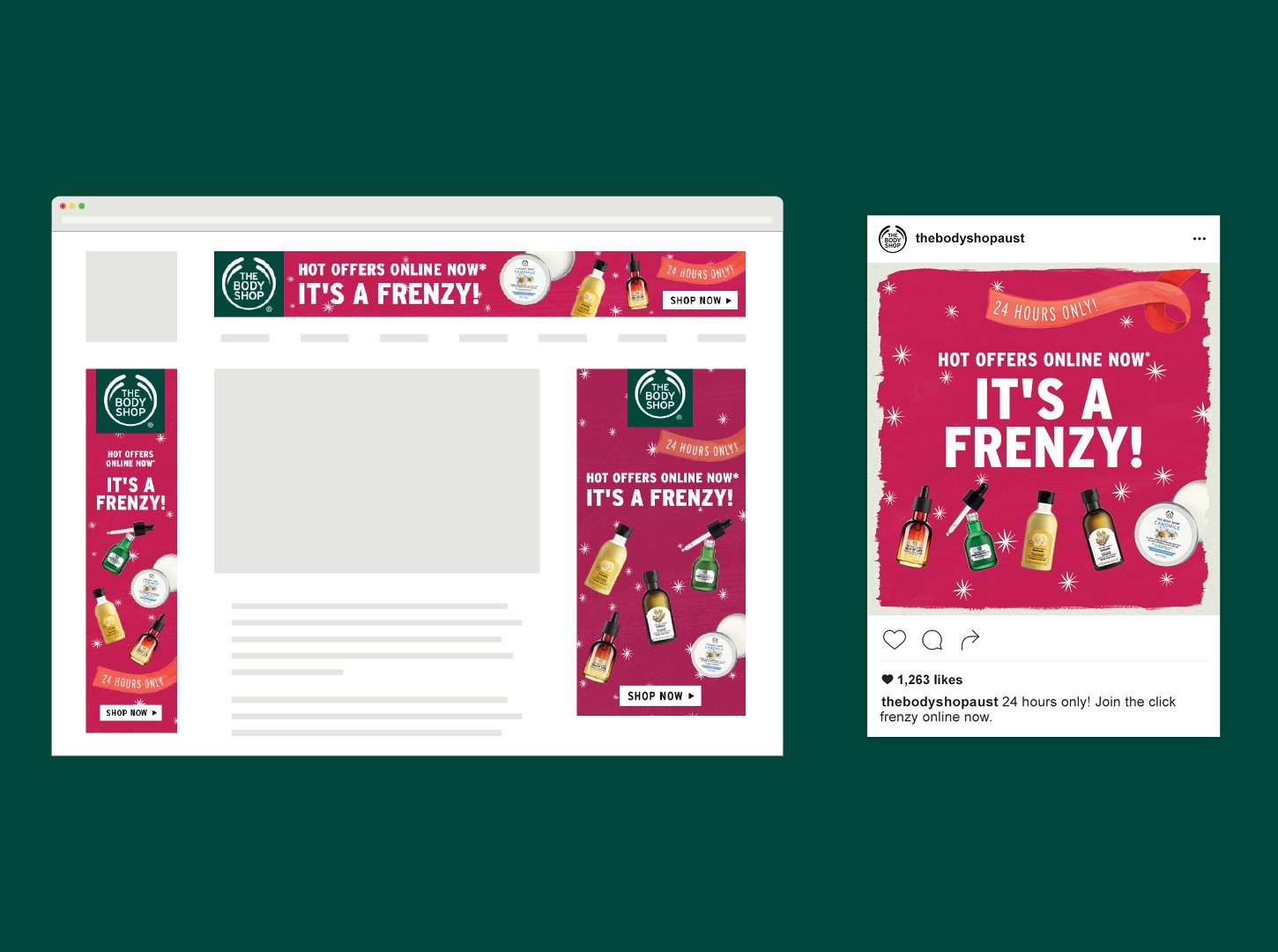 Digital ads and social media content