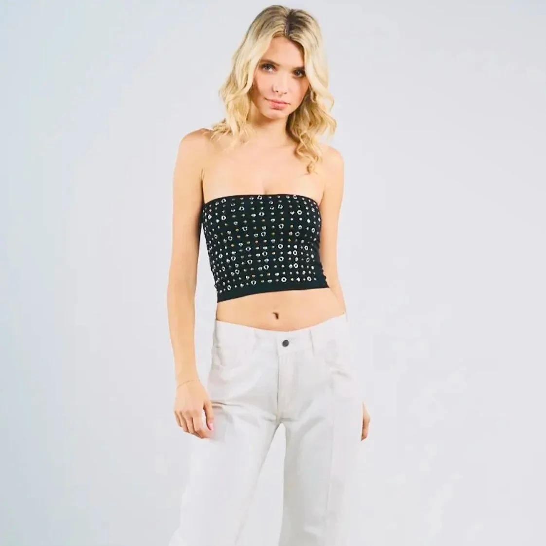 Anwnd - TWO-TONE STUD Tube Top