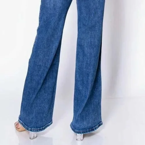 Nina Rossi - Diamond Drip Blue Denim Jeans