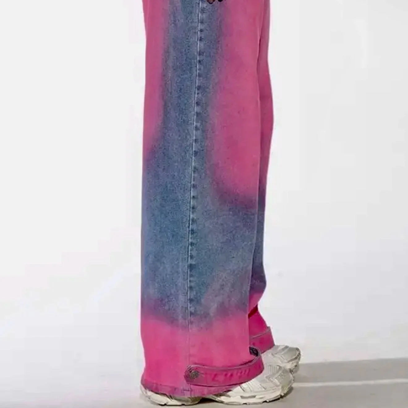 Rehab Lab - Neon Fade Two-Tone Wide Leg Jeans