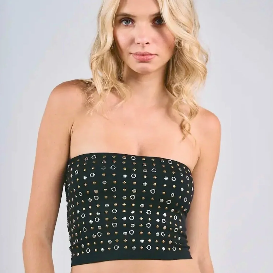 Anwnd - TWO-TONE STUD Tube Top