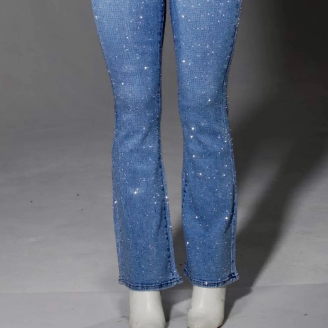 Nina Rossi Jeans - Blue Wash Full Stone Bling Jeans