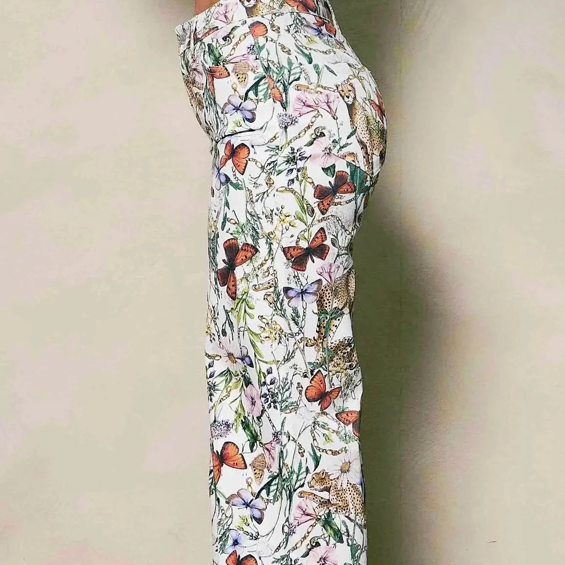 Vibrant M.I.U - Dreamy Floral Wide Leg Jeans