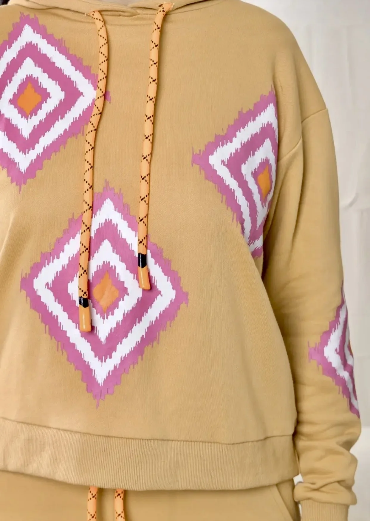 Balboa - Isabel Geometric Print Knit Hoodie and Jogger Set