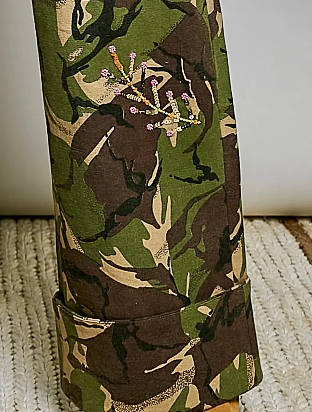 POL Floral Embroidered Woven Twill Jacket & Wide-Leg Pants