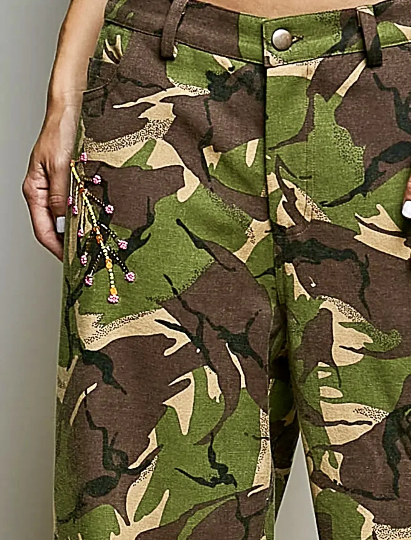 POL Floral Embroidered Woven Twill Jacket & Wide-Leg Pants