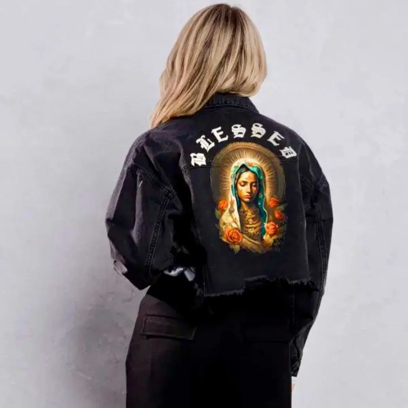 Trio Urban - Blessed V.M Crop Denim Jacket