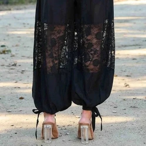 Vibrant M.I.U - Lace Wind Breaker Jacket and Lace Balloon Pants Set
