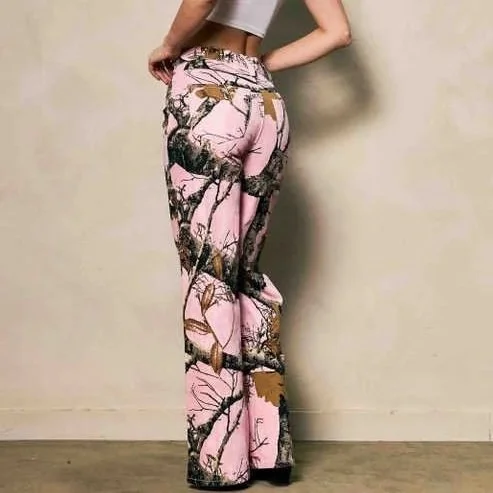 Vibrant M.i.U - PINK WOOD WIDE LEG JEANS