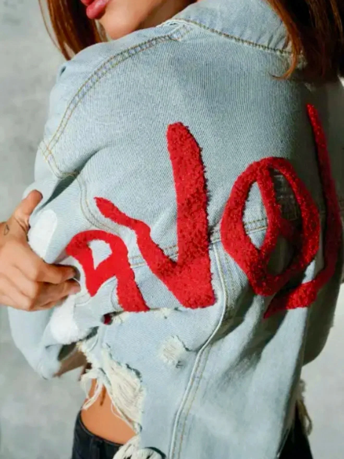 Trio Urban - Revolution Love Crop Denim Jacket