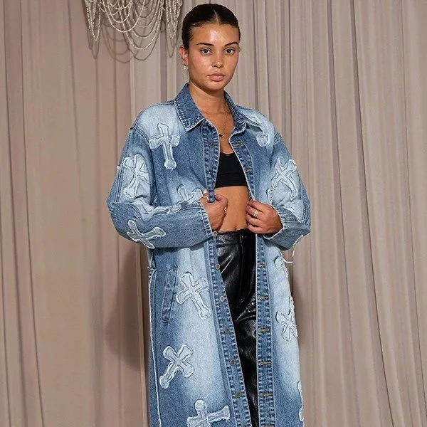 Cross Patch Trench Coat