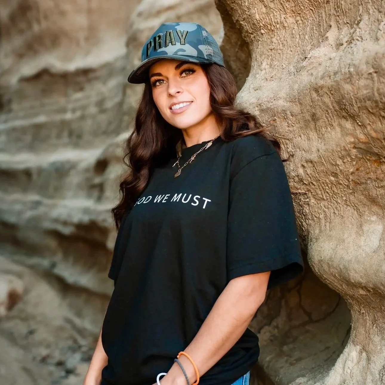 In God We Must - Pray- Camo Hat