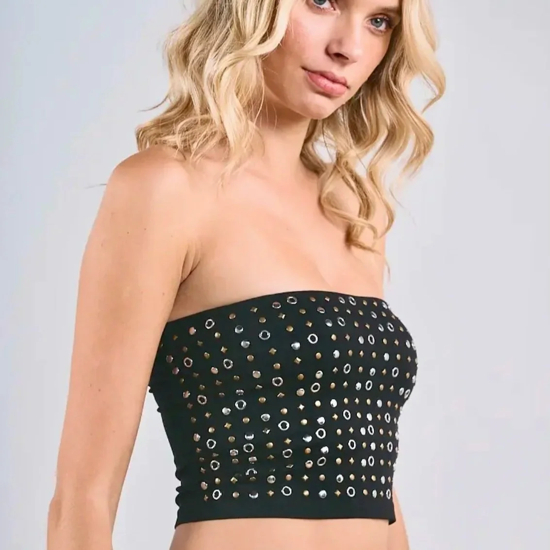 Anwnd - TWO-TONE STUD Tube Top