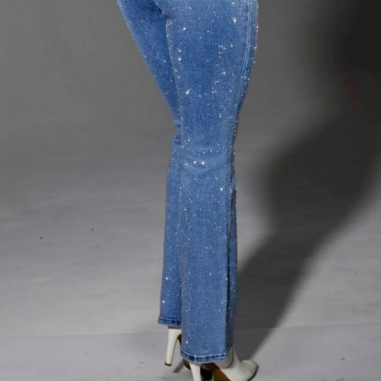 Nina Rossi Jeans - Blue Wash Full Stone Bling Jeans