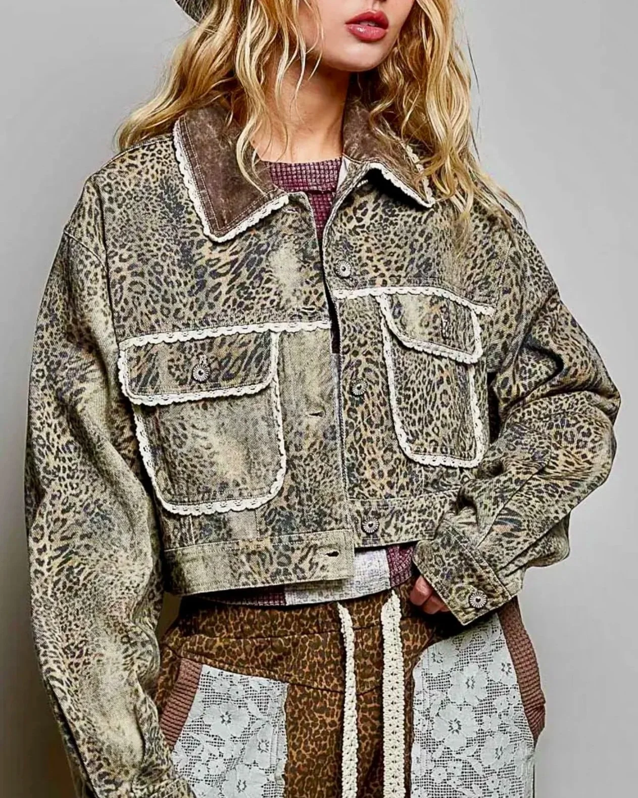 CHOCO LEOPARD WOVEN JACKET