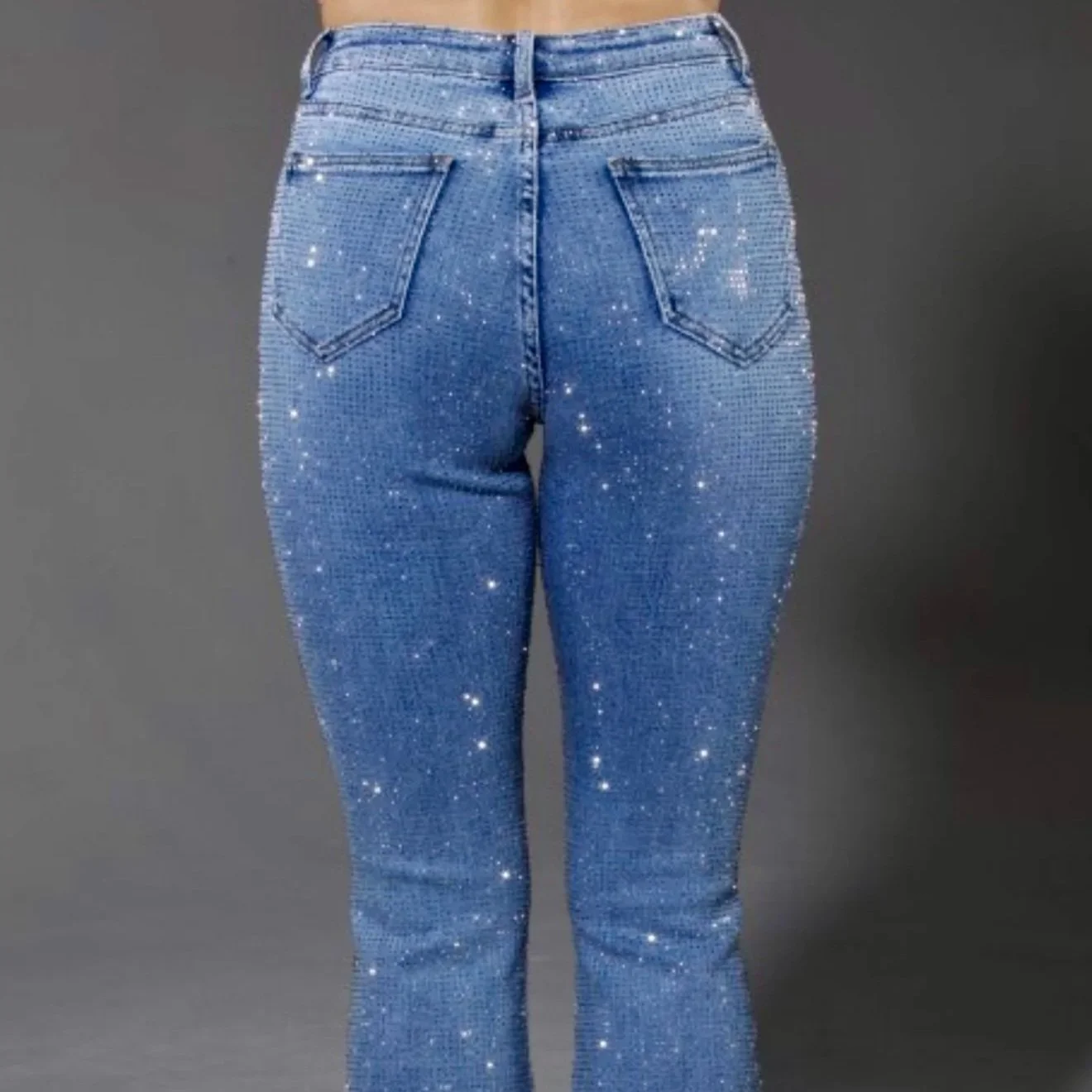 Nina Rossi Jeans - Blue Wash Full Stone Bling Jeans