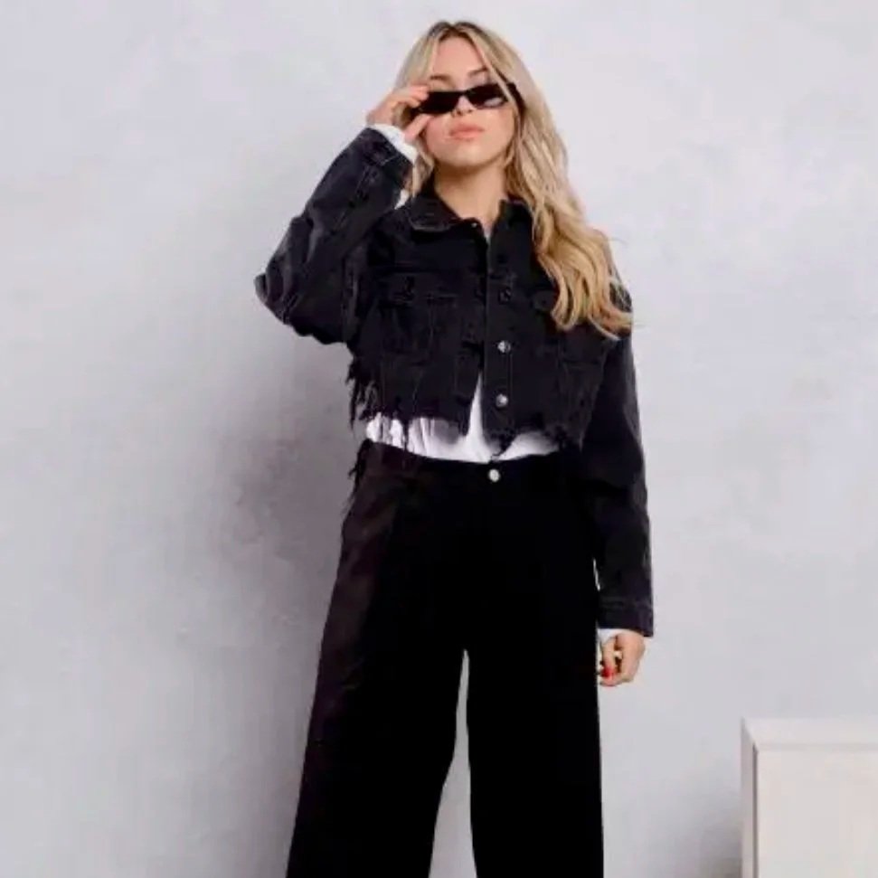 Trio Urban - Blessed V.M Crop Denim Jacket